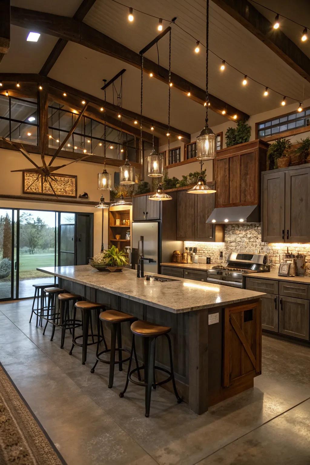 Layered lighting introduces depth and crafts a harmonious ambiance.