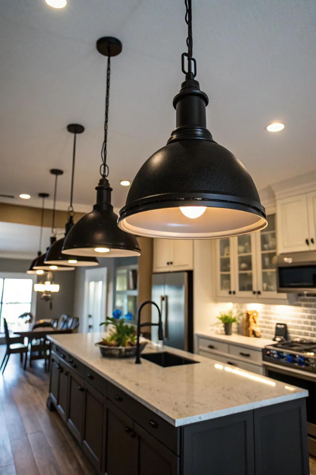 Big dark elements create a dramatic focal point.