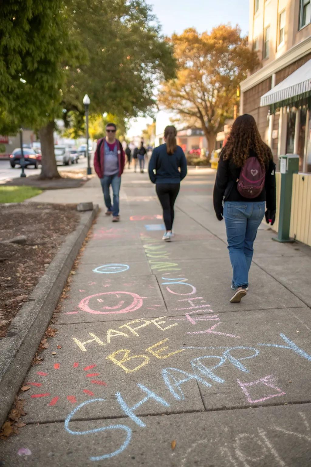 Uplifting art stick messages spreading joy and kindness.