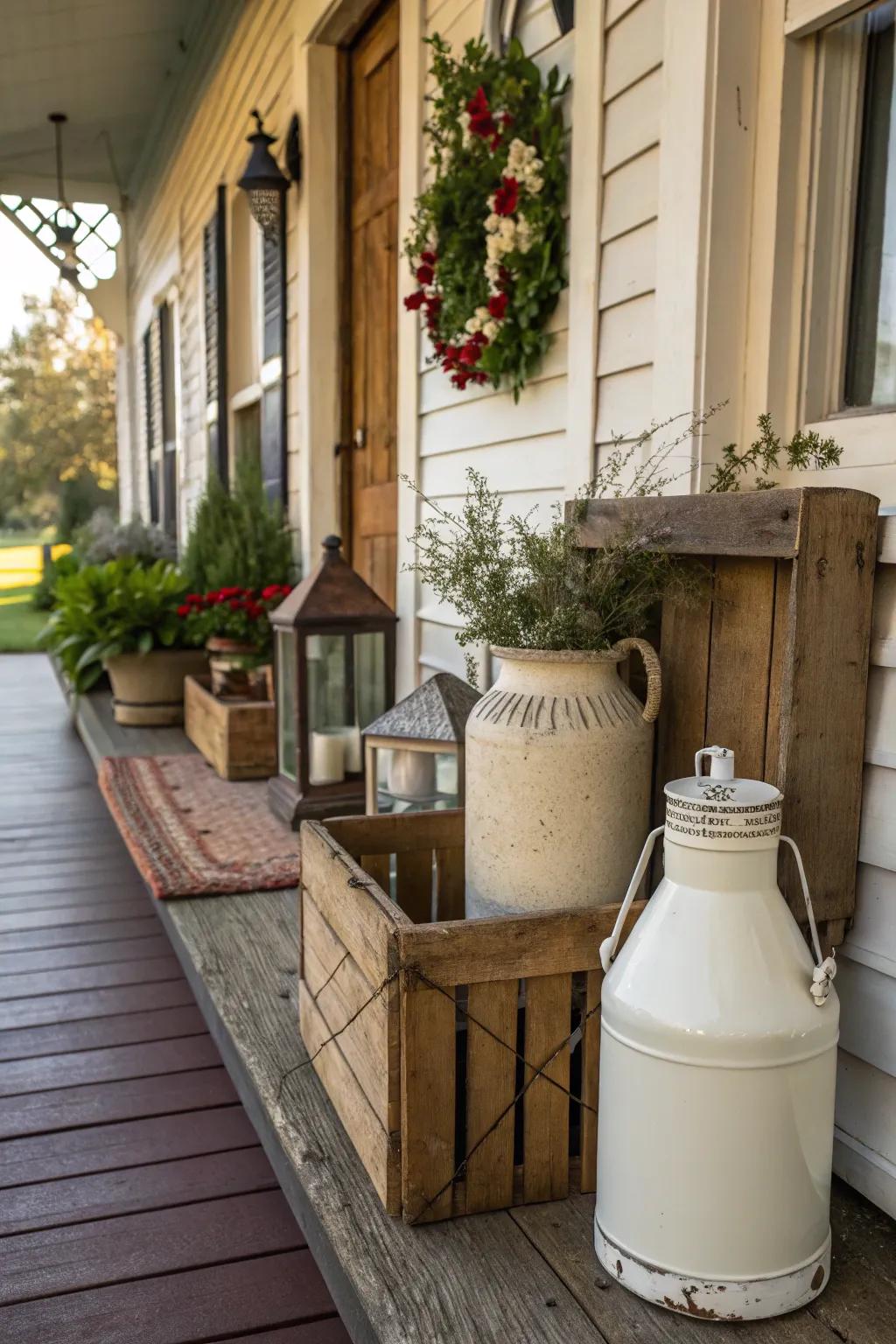 Vintage finds imparting character and nostalgia to the veranda décor.