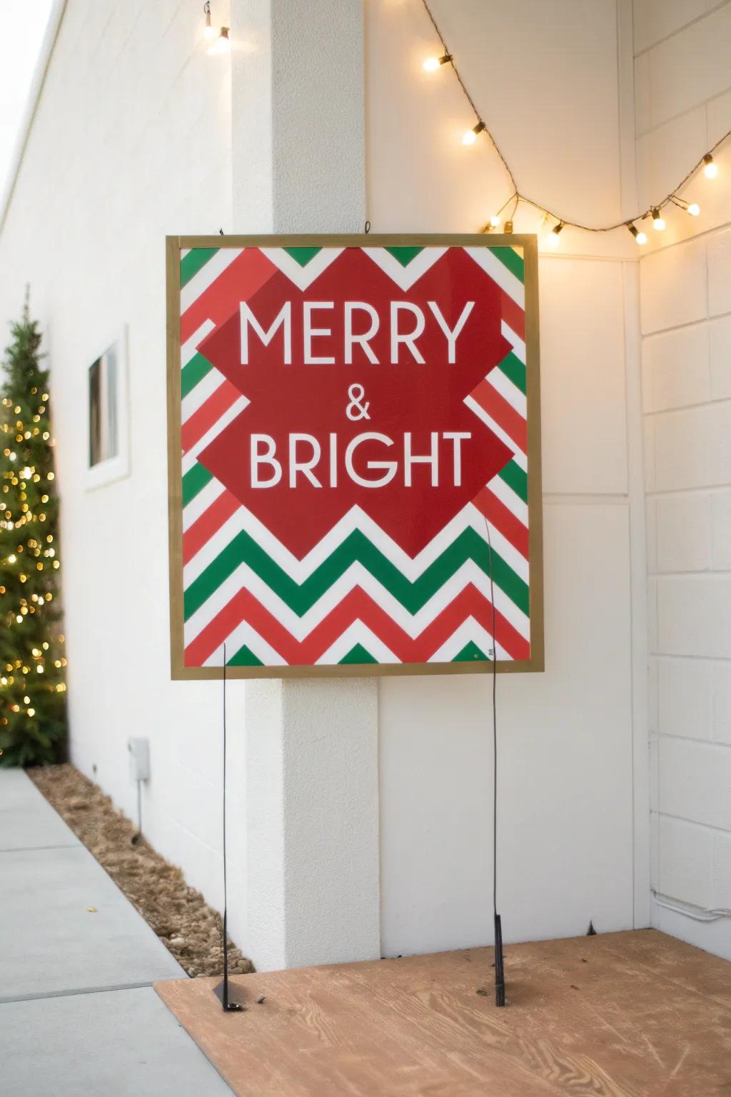 Convey modern flair with geometric-patterned Christmas notices.