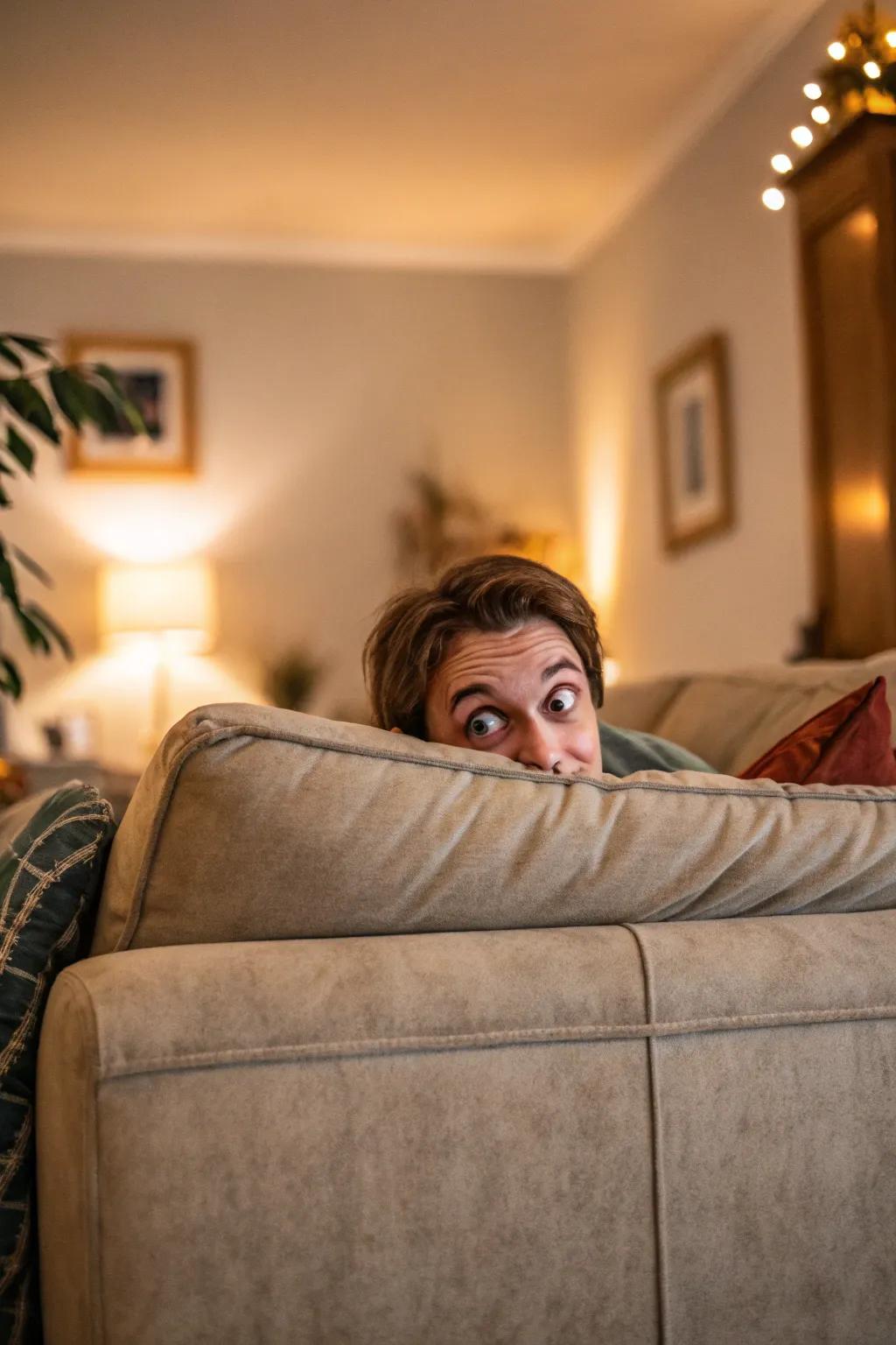 Peek-a-boo pose adds a whimsical and fun element to your shots.