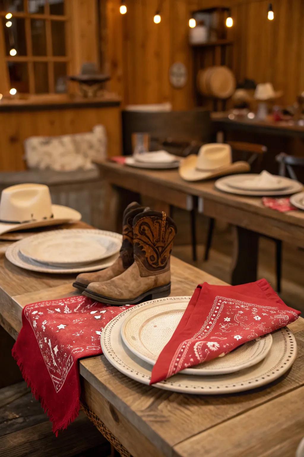 Complete the aesthetic using neckwear table settings.