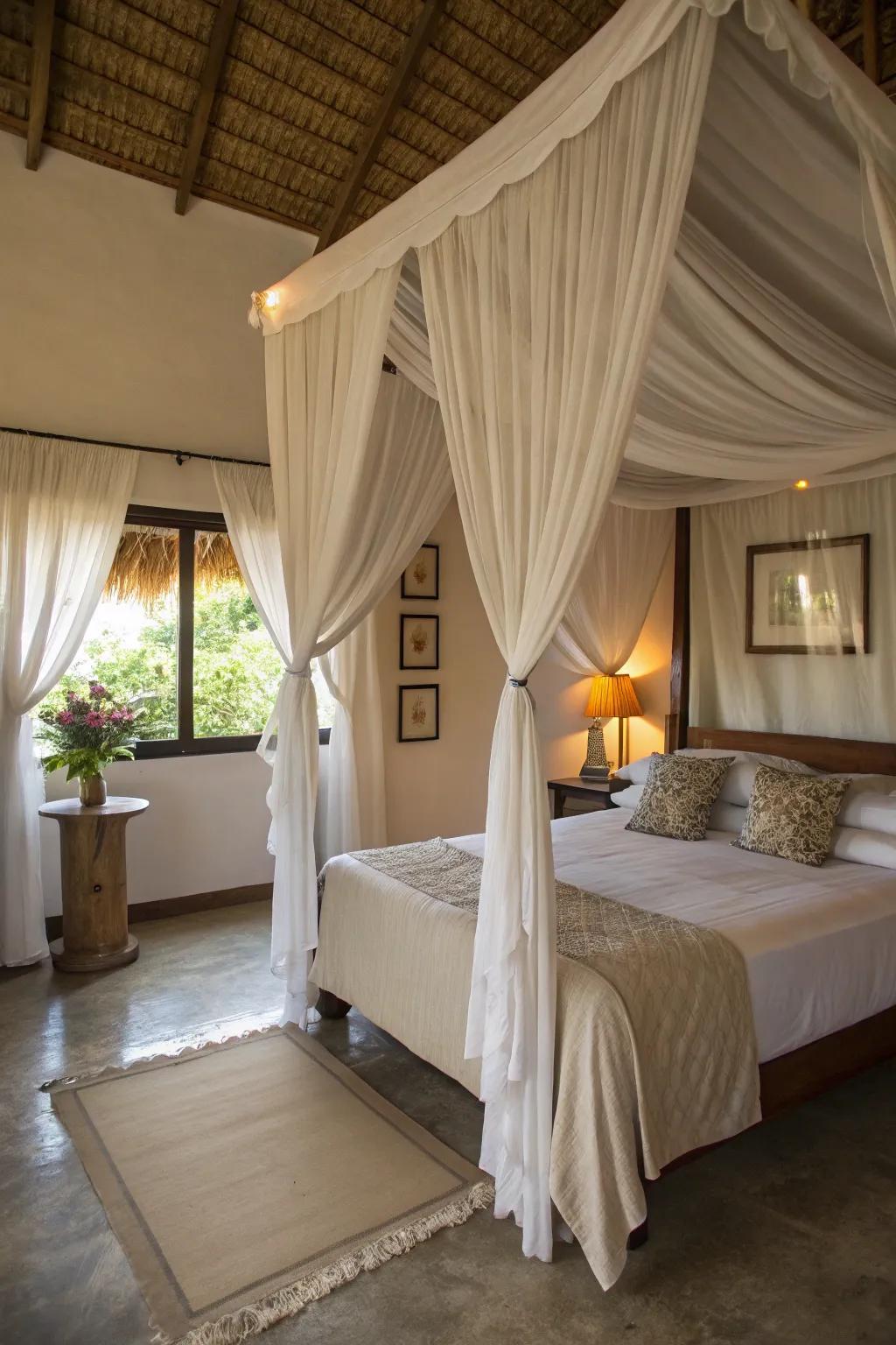 Enfolding textiles fashion a whimsical and cozy atmosphere in your space.