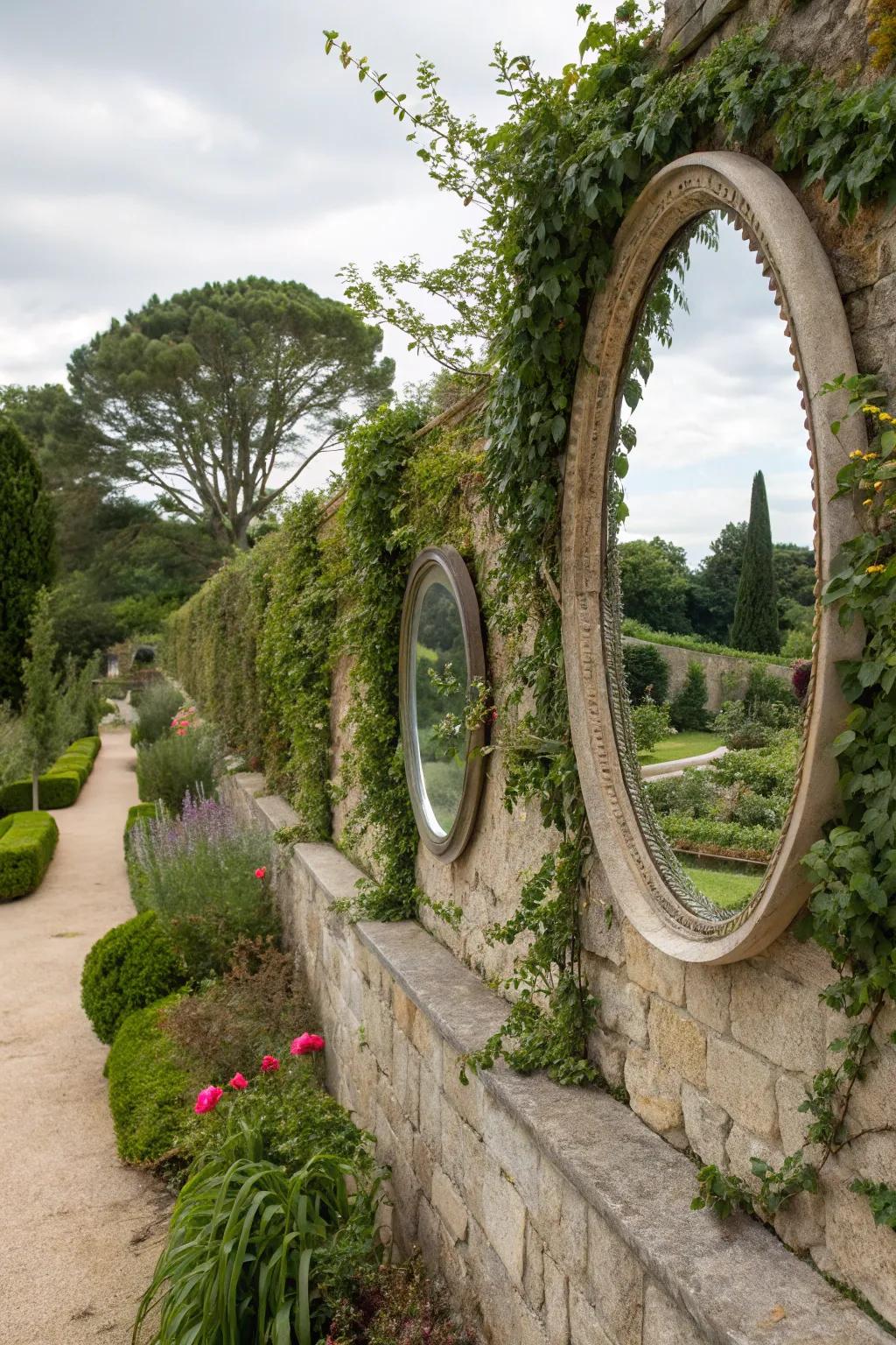 Reflectors enhance space and light, introducing depth to your garden.