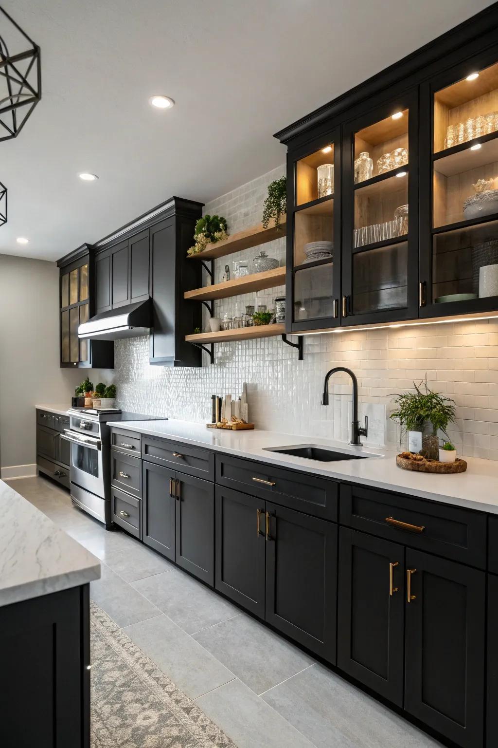 Umbral elements fashion striking contrasts supplementing dimension.