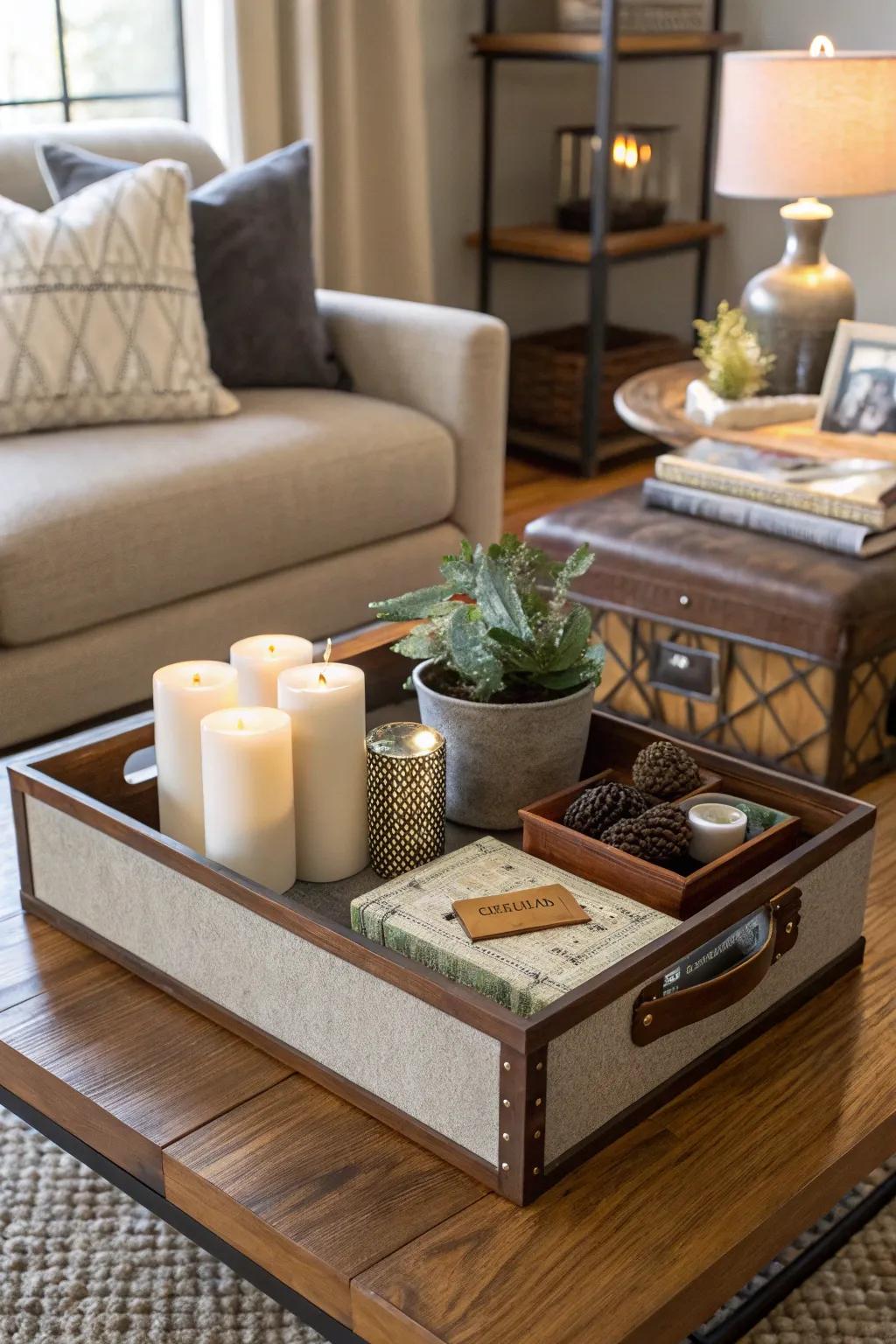 Useful art using practical yet stylish items on a board.