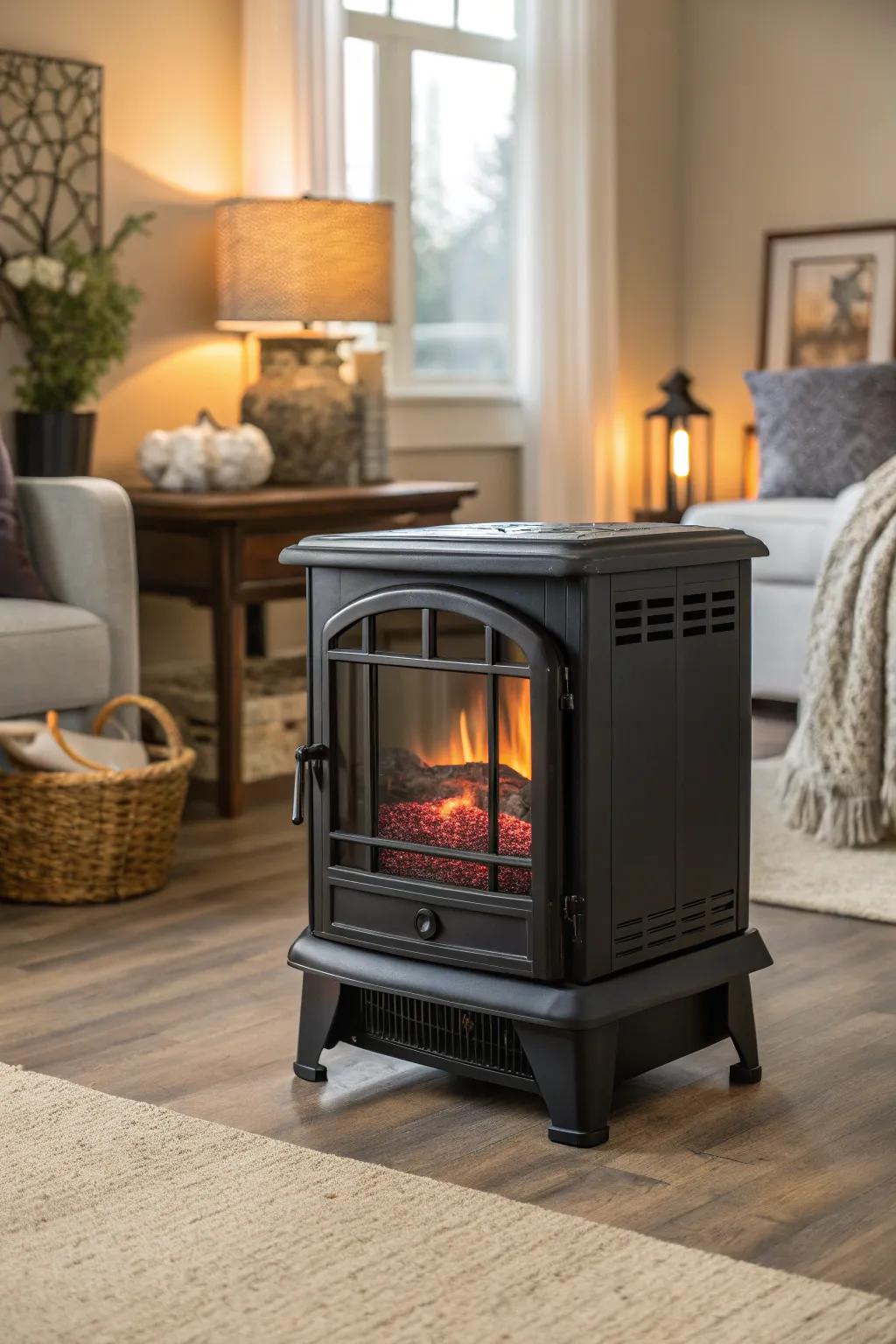 Transportable fireplaces deliver warmth wherever desired.