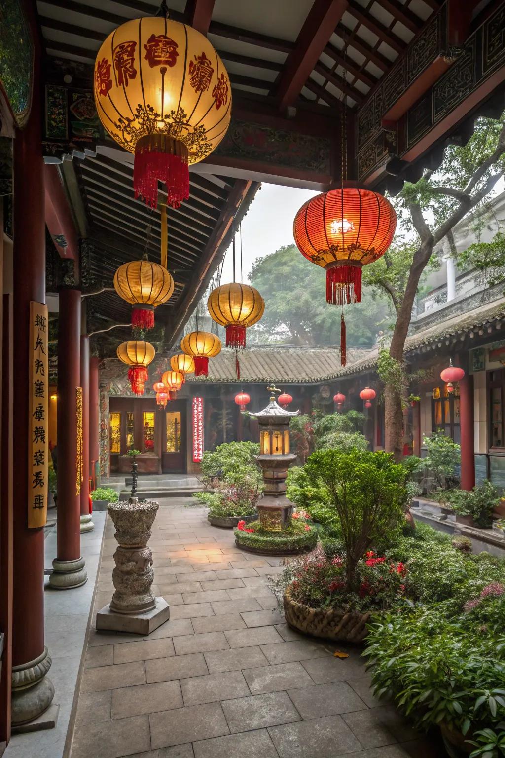 Infuse your courtyard with cultural elements for a personal touch.