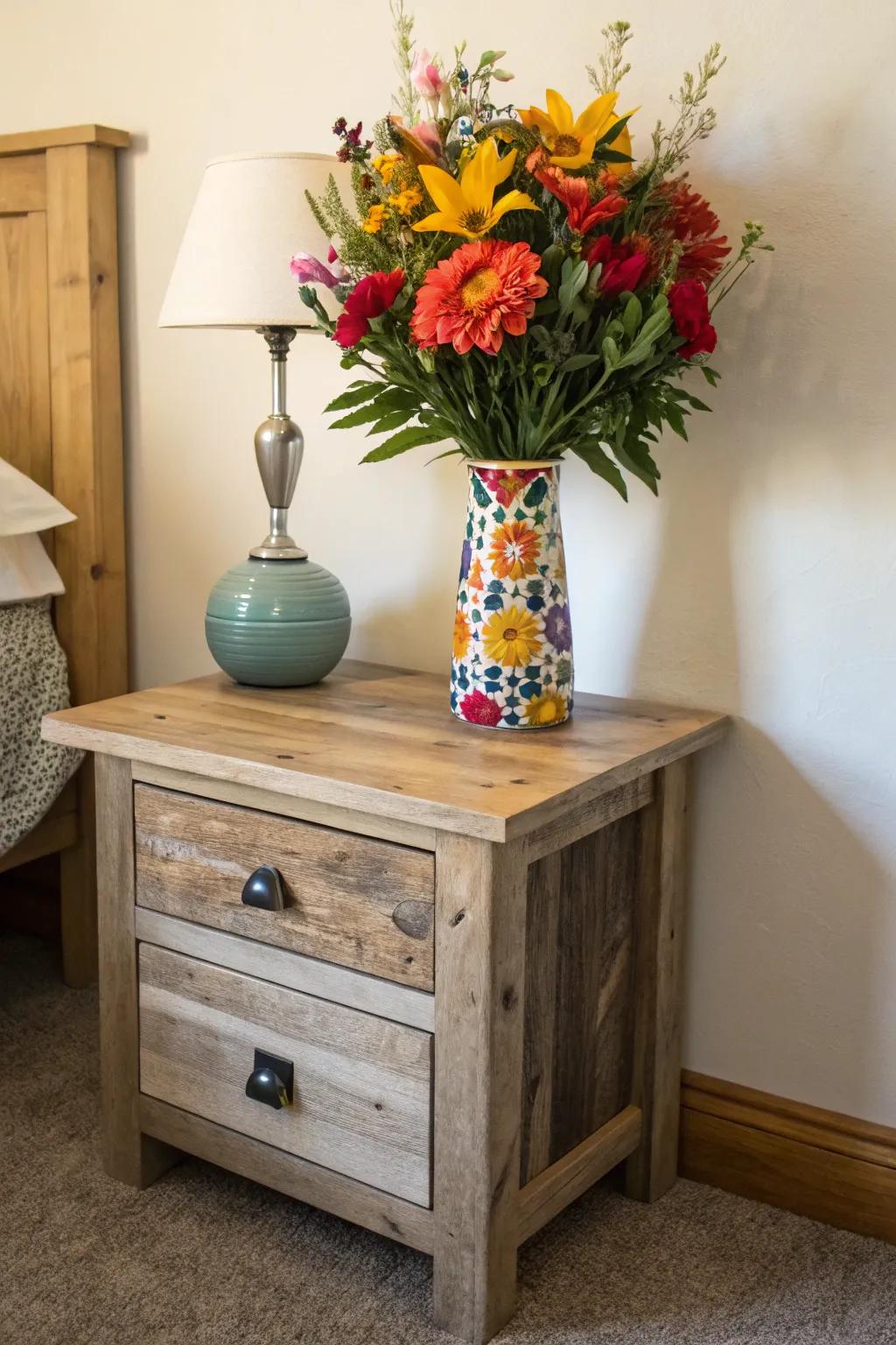 An unexpected color splash adds vibrancy to the design.