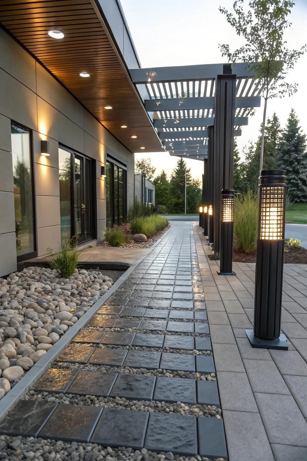 Metallic pavers supply a current and industrial edge to your path.