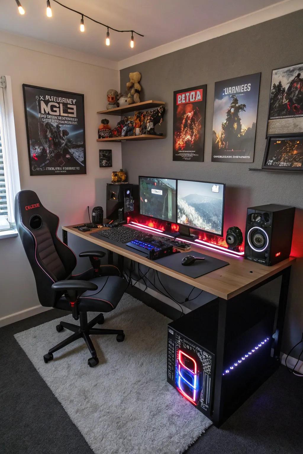 A bespoke desk perfectly complements your gaming arrangement.