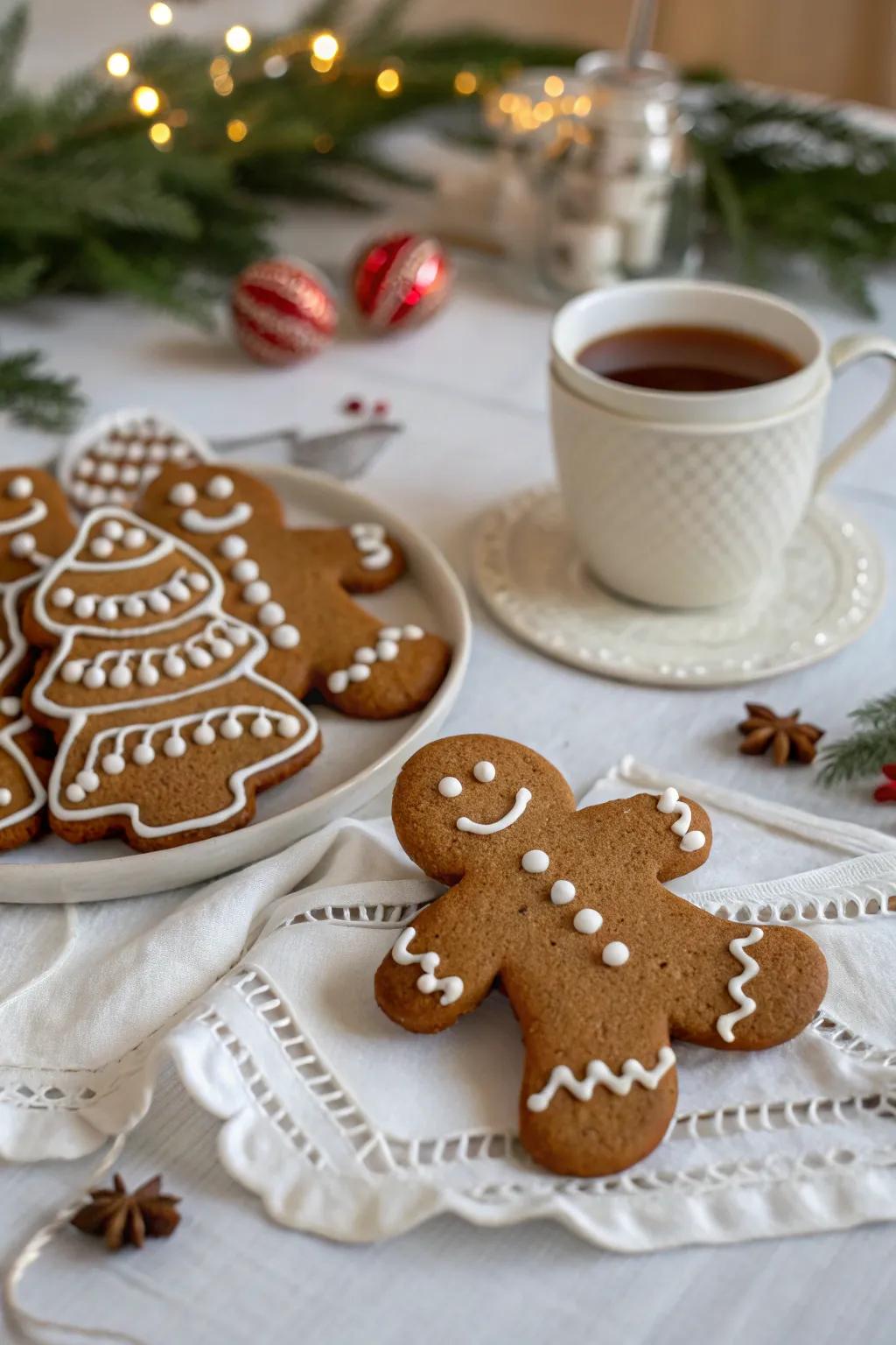 Classic gingerbread figures embodying the timeless sophistication of the holidays.
