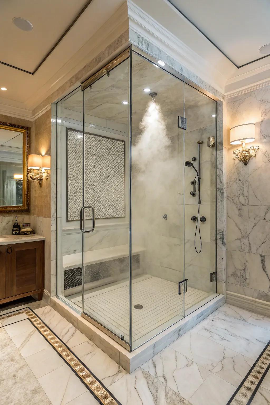 Elevate your relaxation with a steam room.