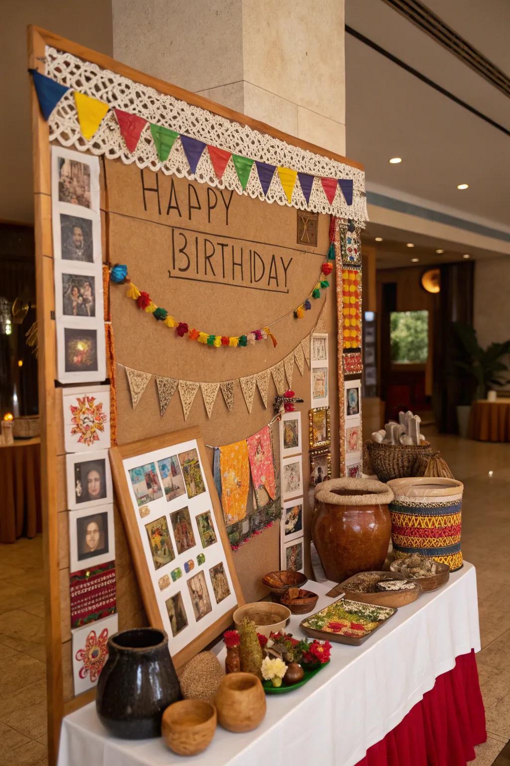 A meaningful civilized-themed birthday display commemorating diversity.