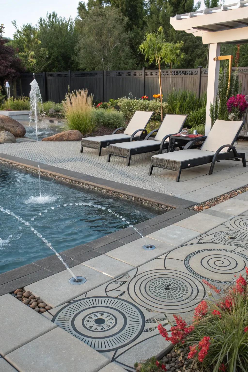 Imaginative layouts transform functional drains into artful features.