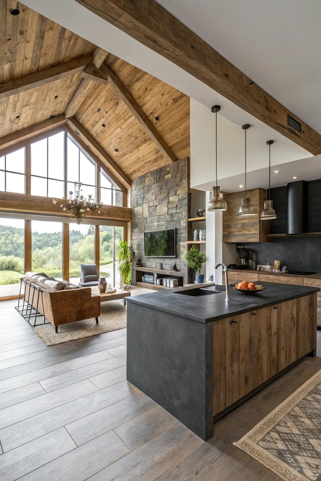 Out-of-the-box materials add texture and intrigue.