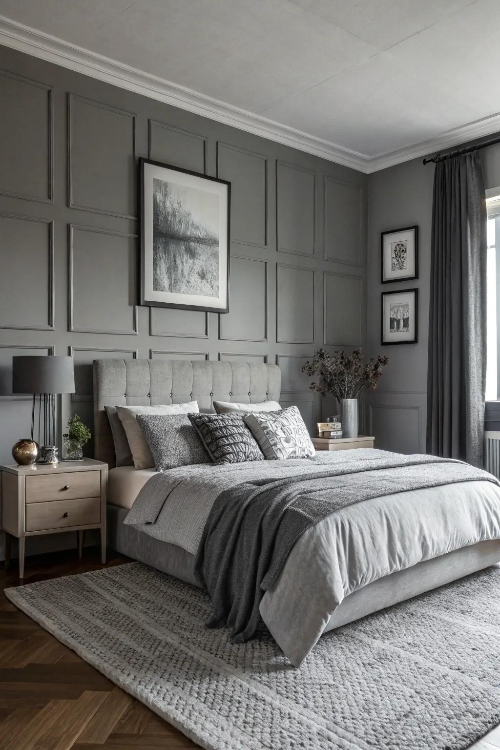 Monochrome palettes create a calm space.