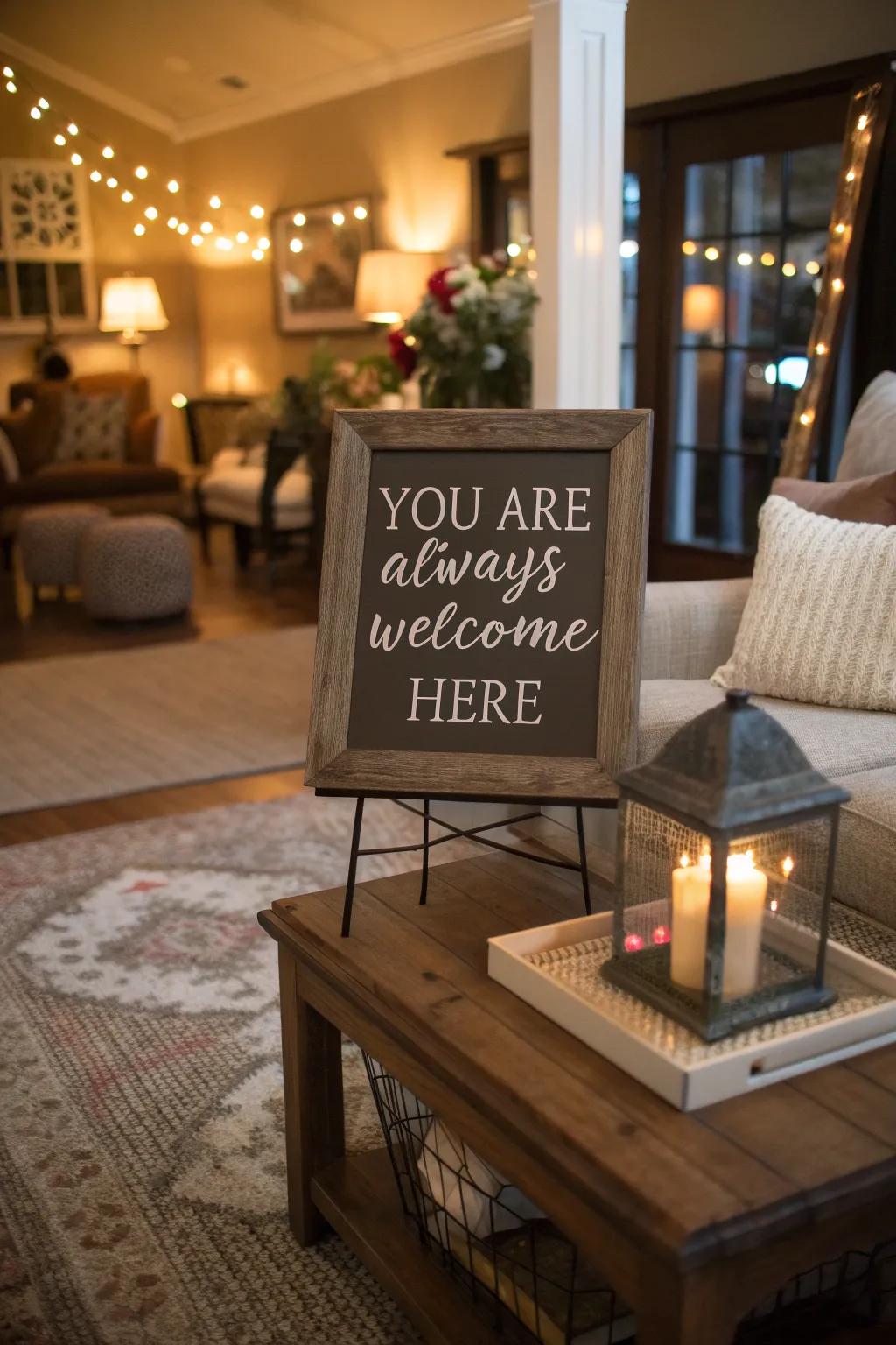 Share your personal touch through a customized welcome display.