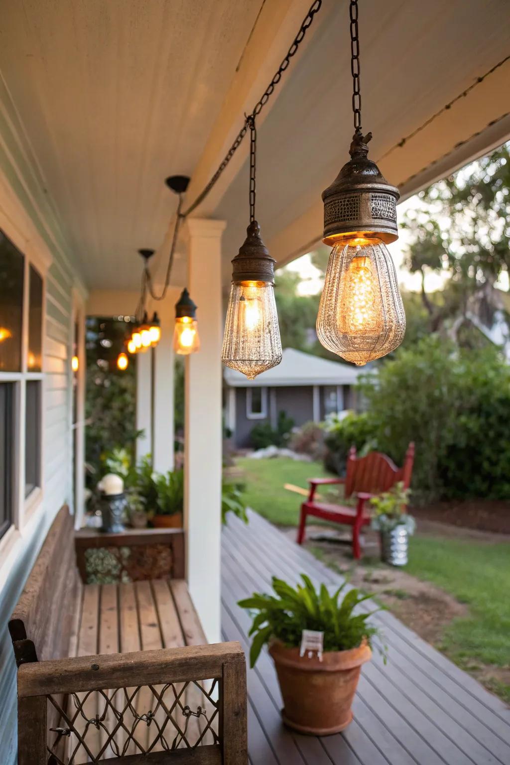 DIY projects add a personalized touch to porch lighting.