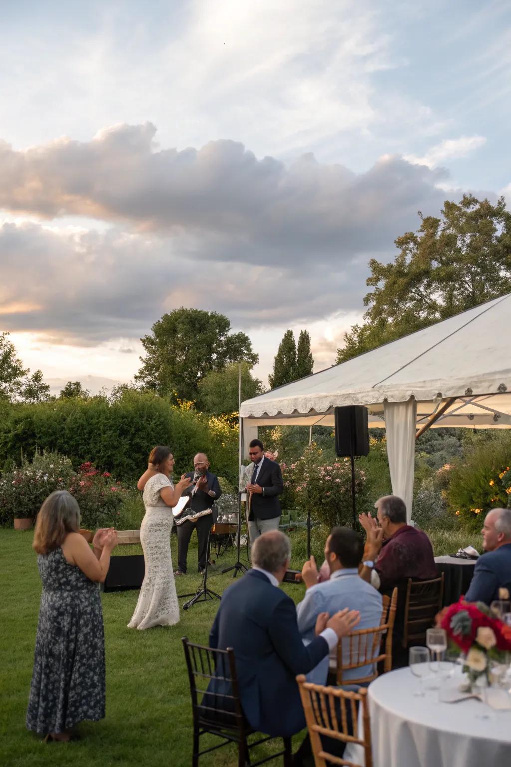 Surprise amusement injects vibrant energy into the event.