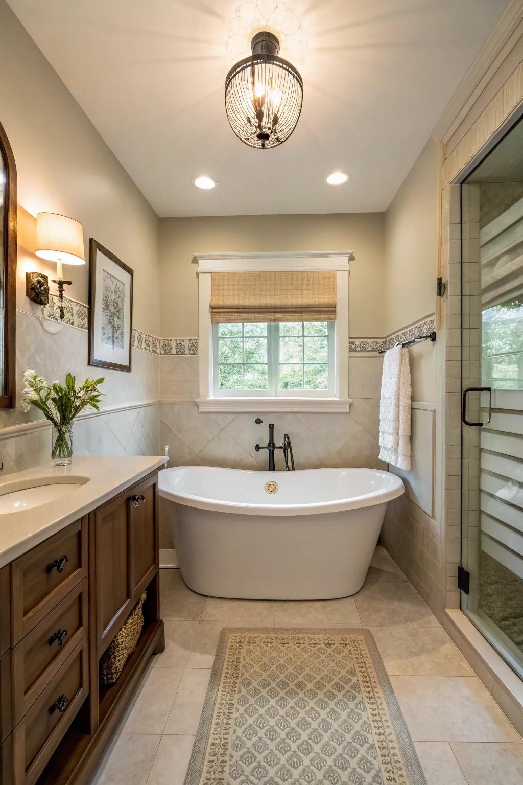 Let your freestanding tub take center stage.