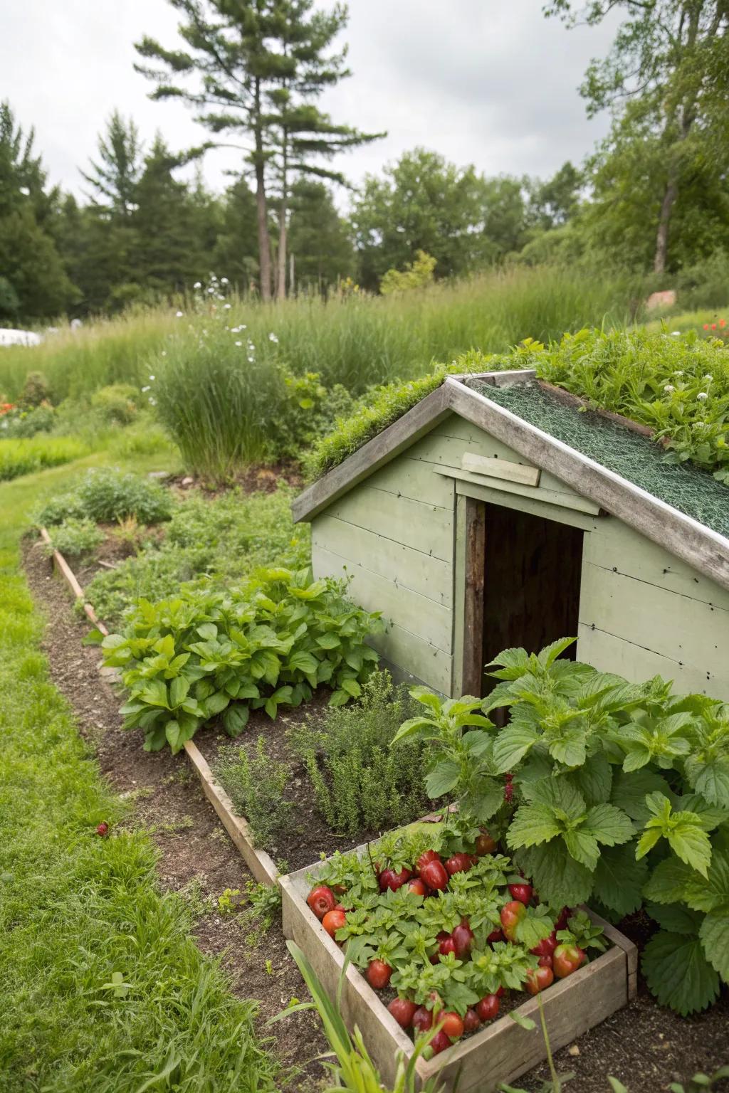 Edible scenery introduces flavor and practicality to your storm shelter zone.