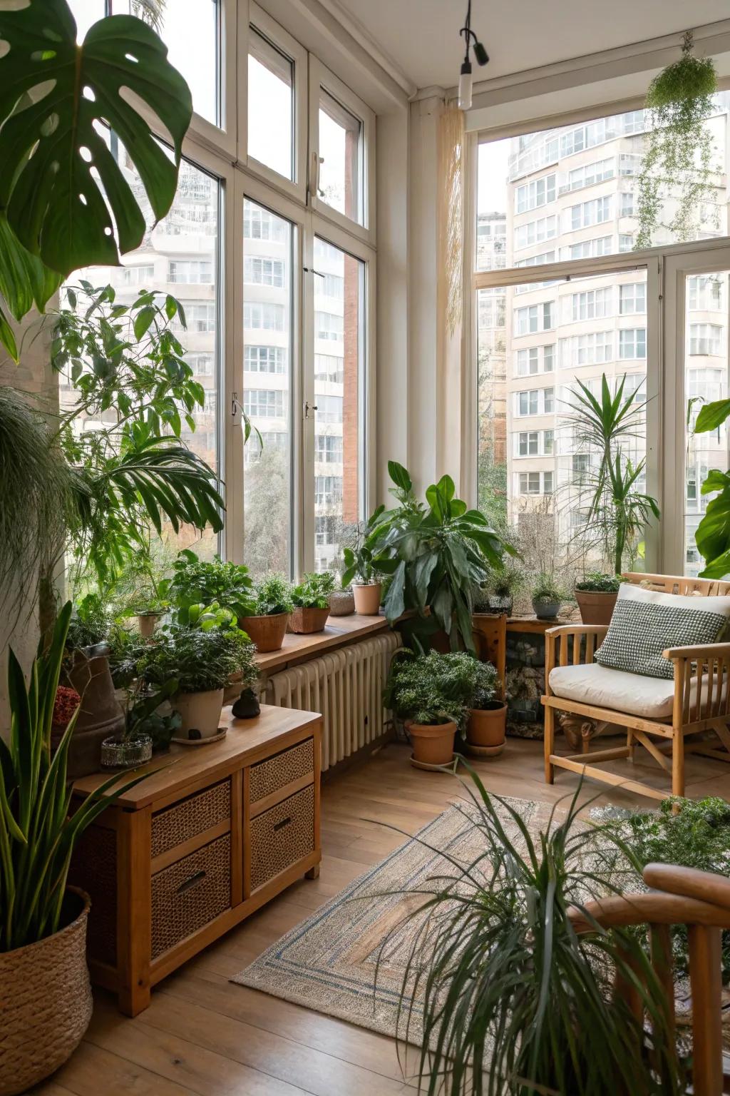 Integrating nature enhances tranquility.