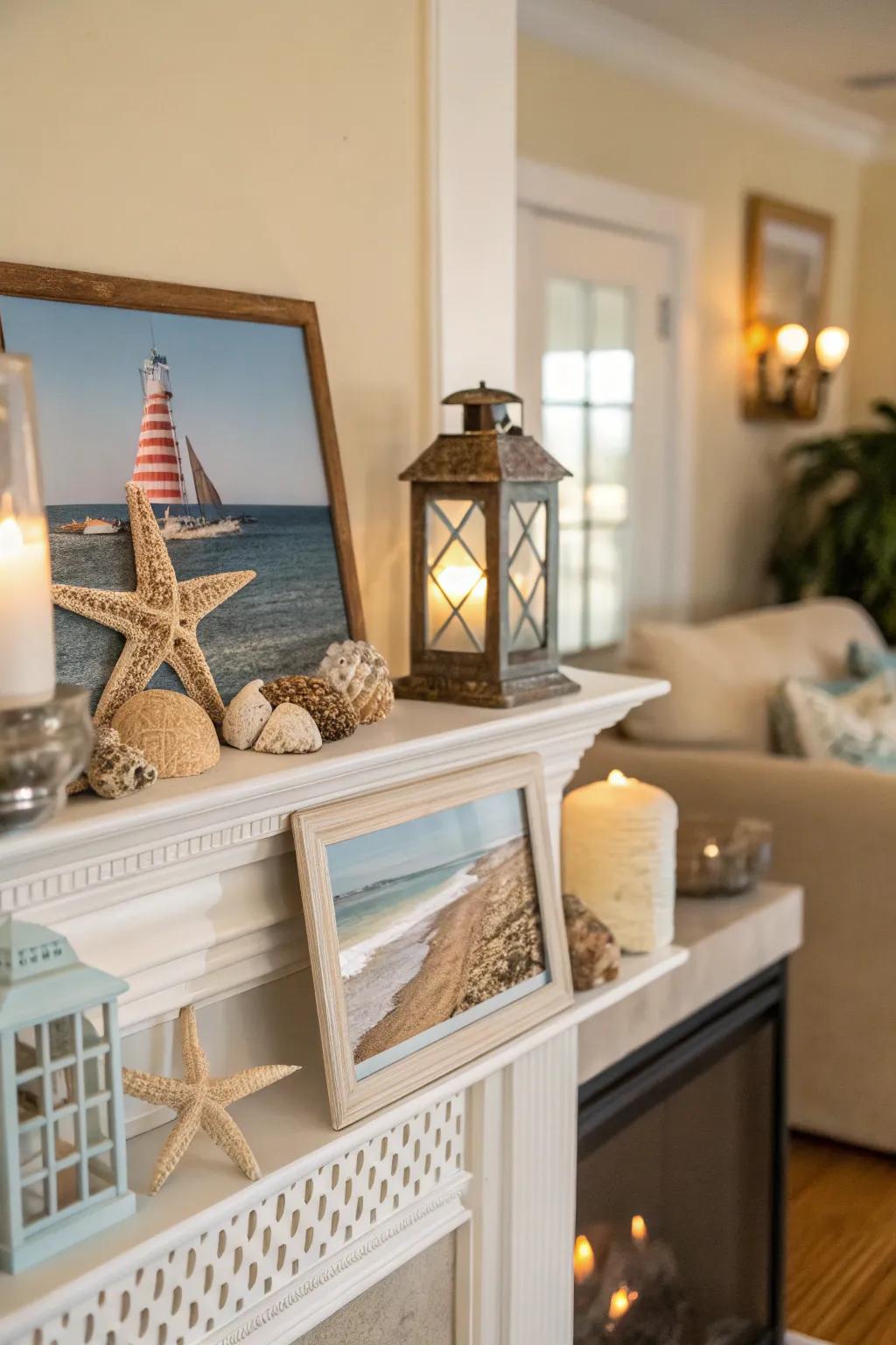 Personal mementos add a special and personal touch to your mantel.