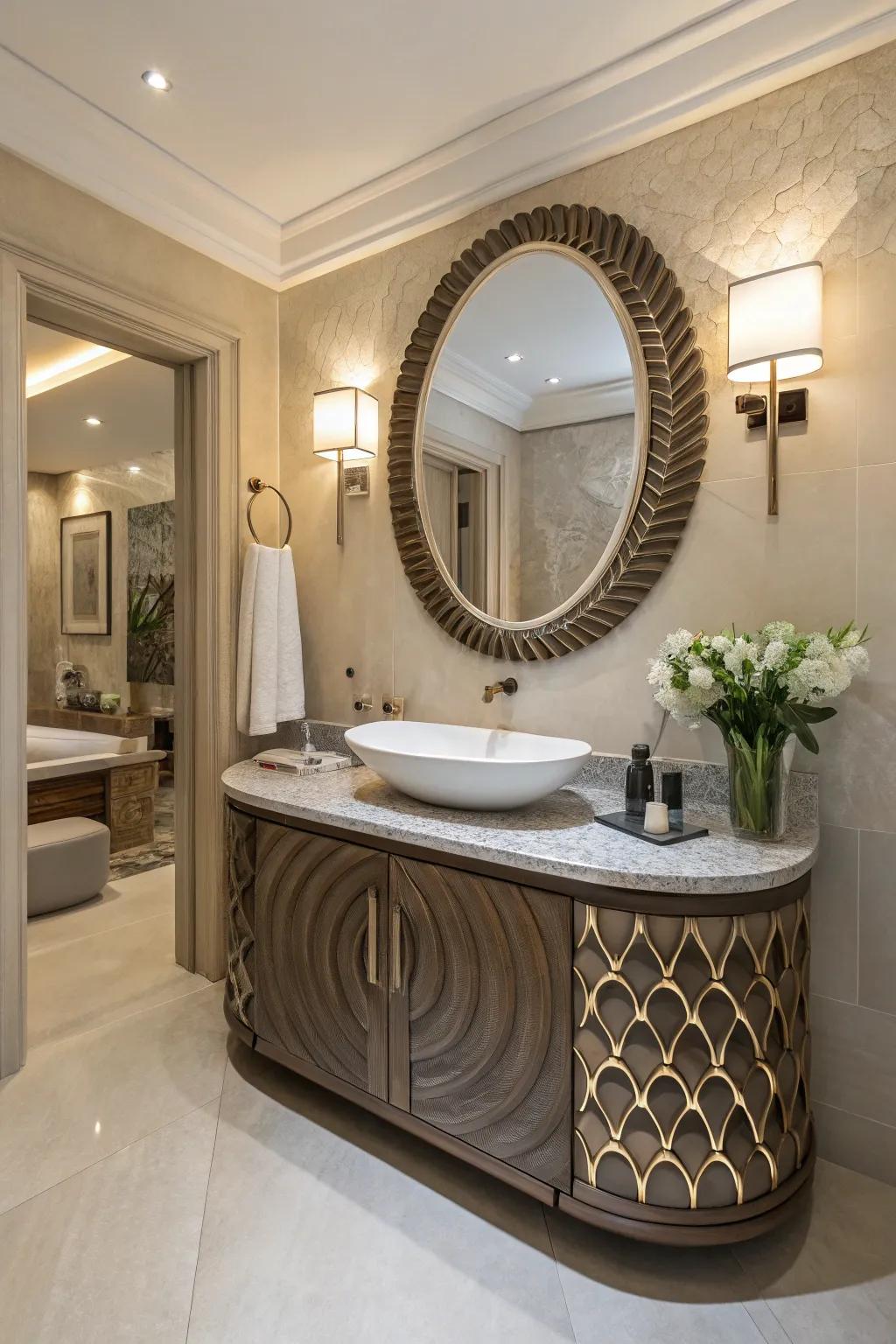 A bathroom vanity designed as a sculptural piece of art for a captivating, unique focal point.