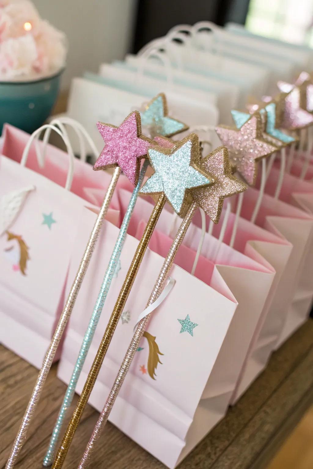 Shimmering illusion rods for a touch of unicorn magic.