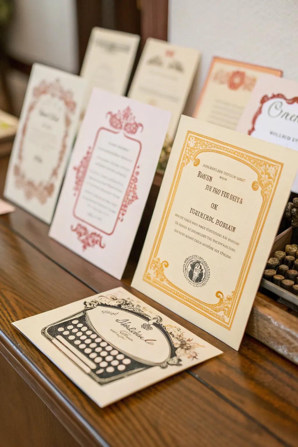 Retro invitations set the tone for an unforgettable event.