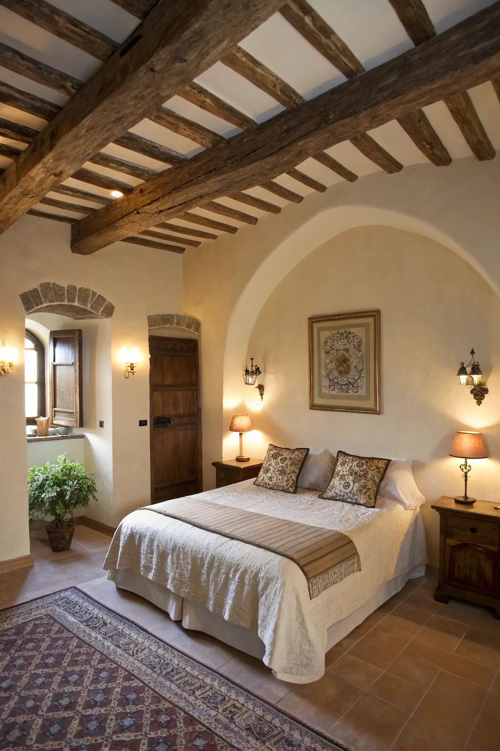 Architectural characteristics introduce notable personality to a space.