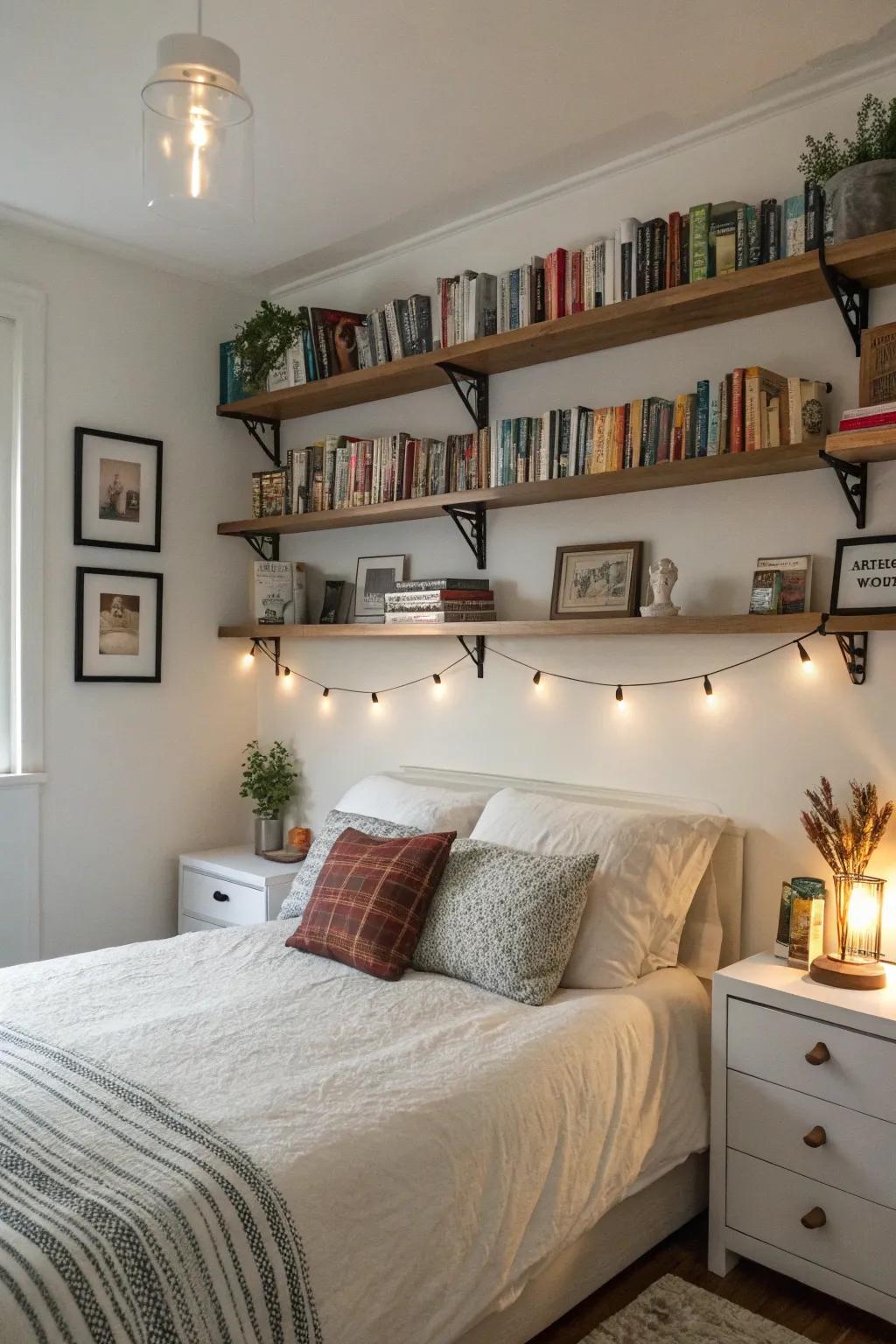 Floating displays introduce a touch of sophistication and practicality.