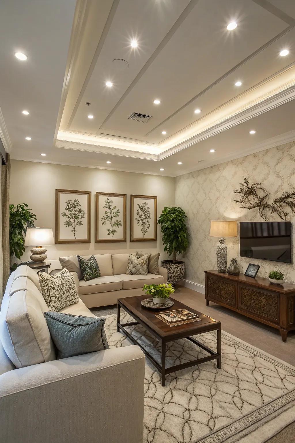 Flush lighting for a streamlined effect.