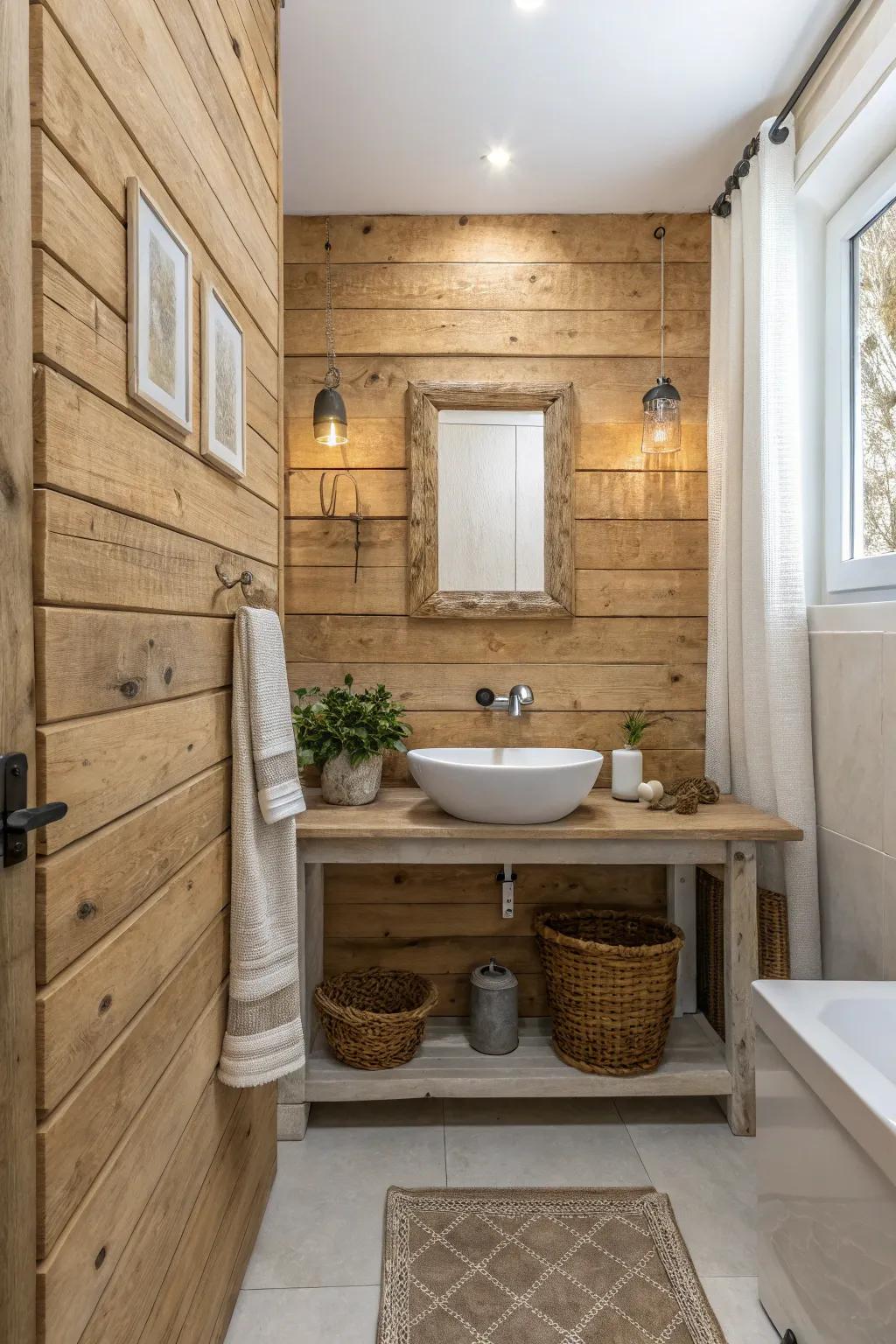 Unaltered wooden boards add warmth and a hint of nature.