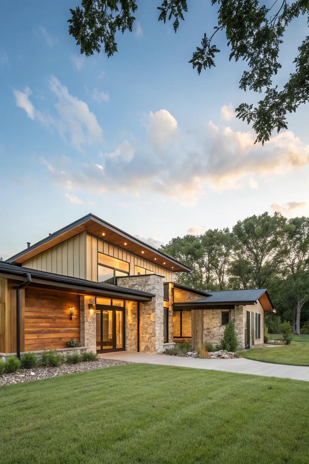 A modern makeover for a traditional ranch facade