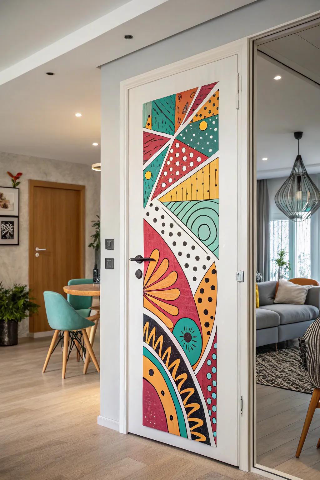 An abstract door that infuses a contemporary flair into any space.