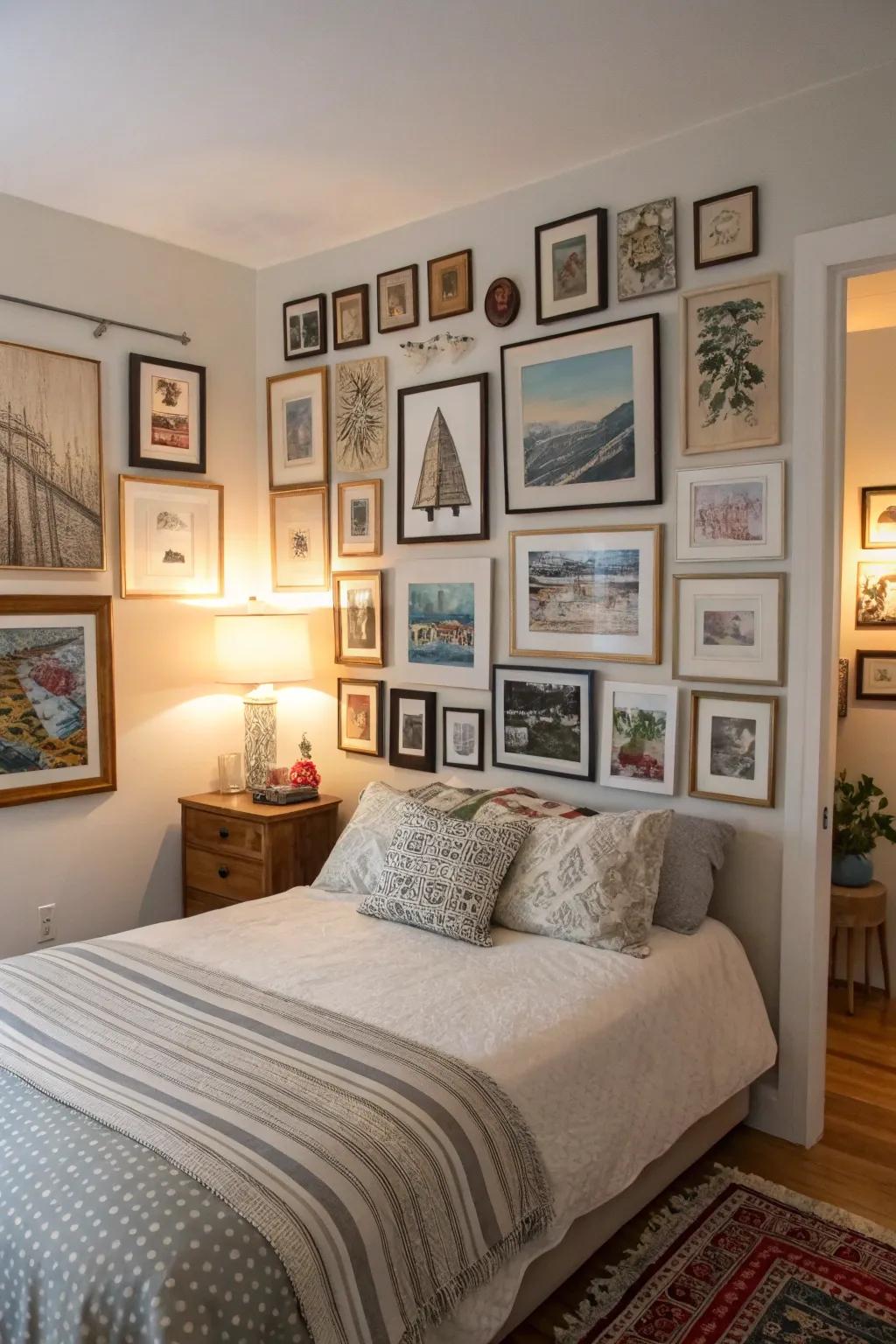 A display wall is a dynamic way to showcase your creativity.