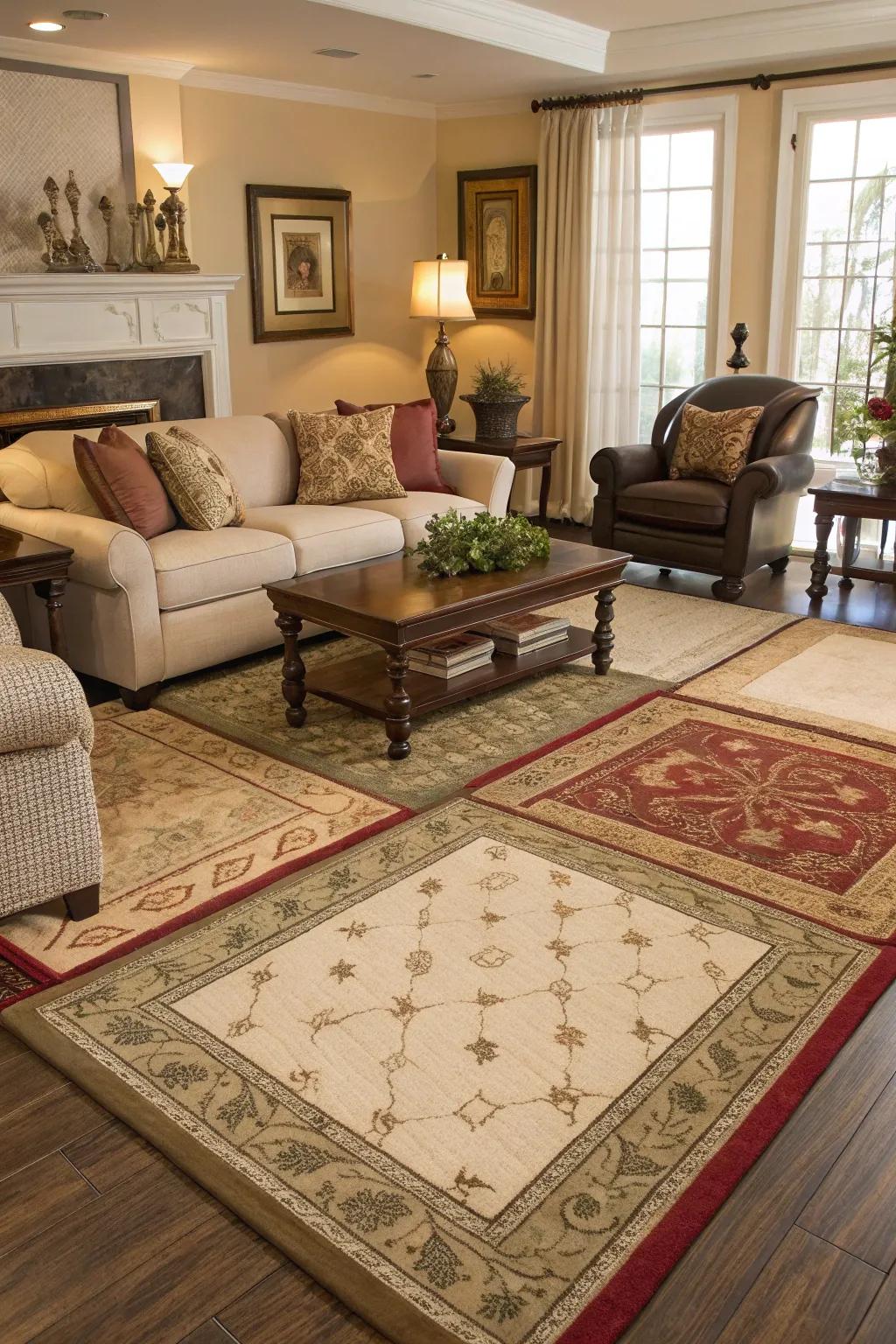 Floor coverings provide a straightforward method to define and warm up spaces.