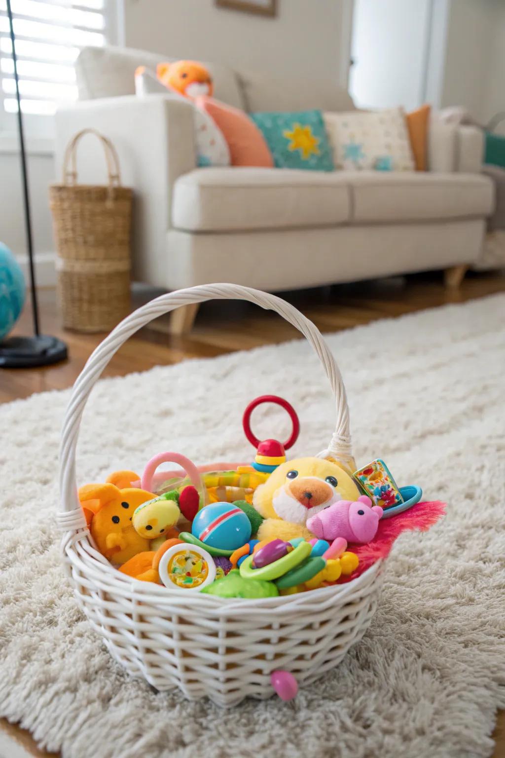 Bright teething toys prepared to soothe delicate gums.