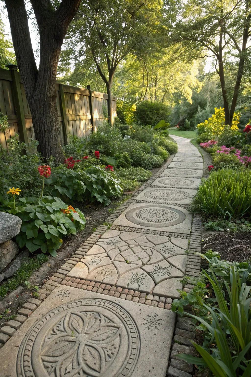 Paver designs impart allure and utility to garden walkways.