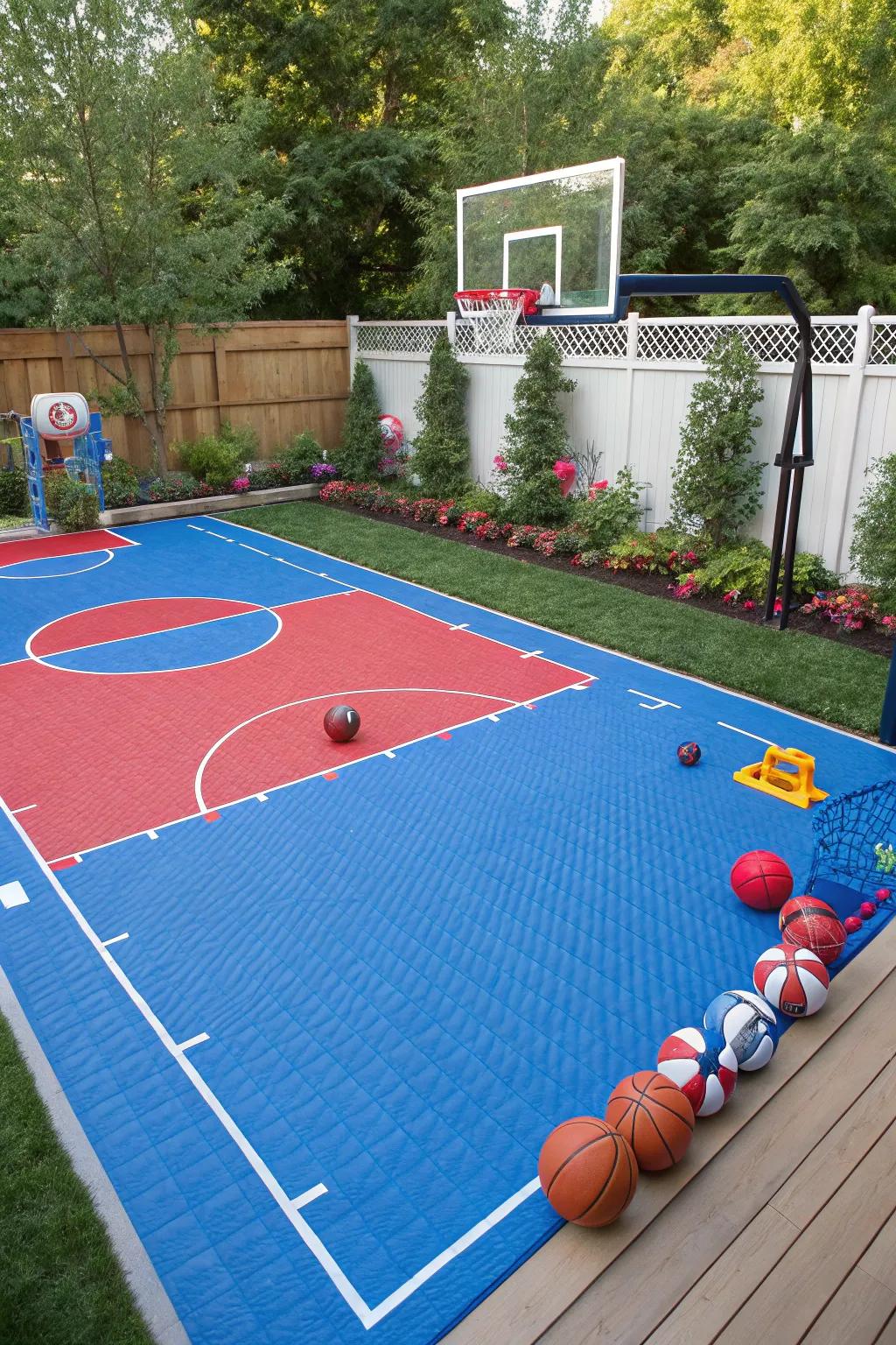 With colorful court surfaces, you can add energy and flair to your games.