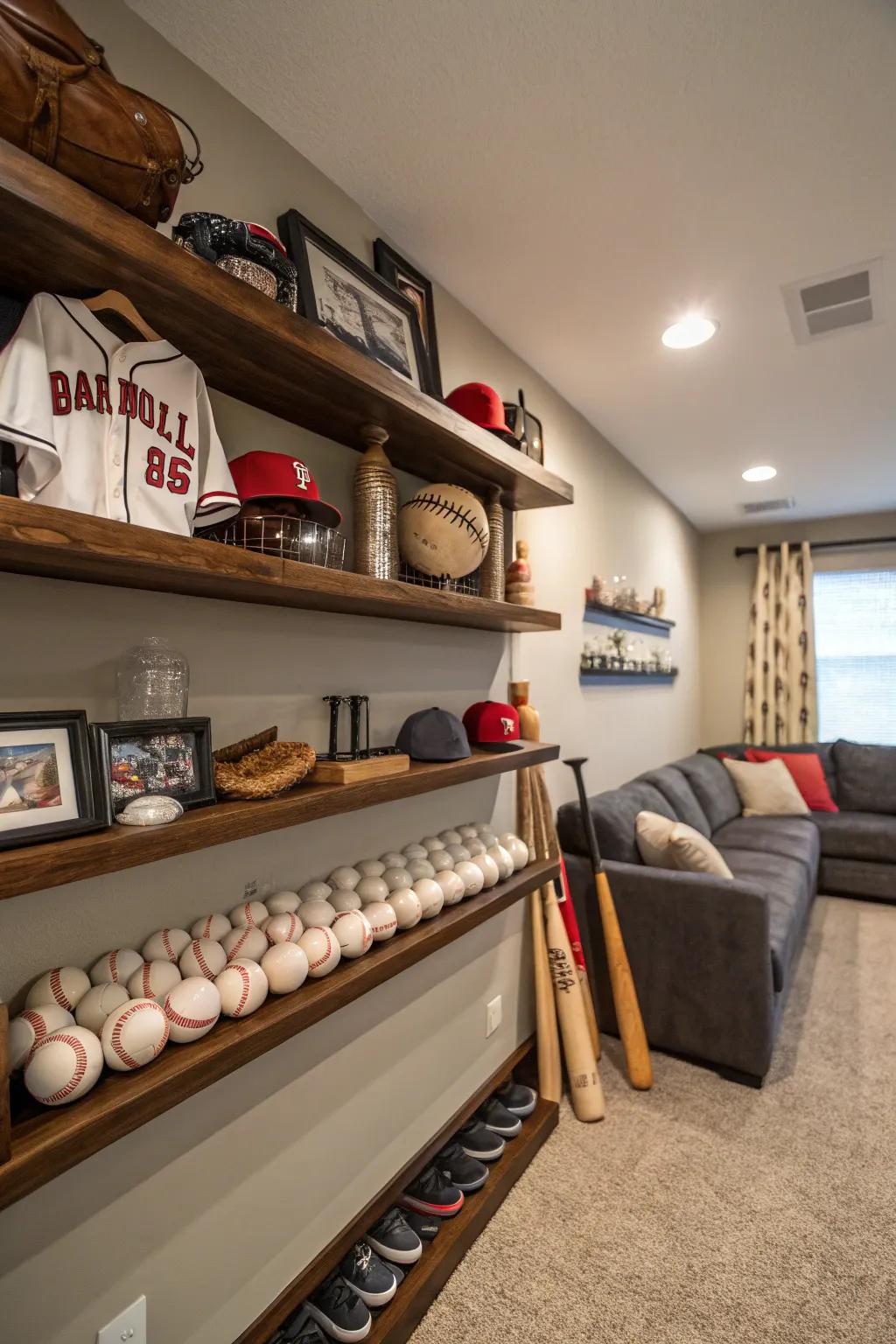 Showcase your rounders treasures with imaginative shelving options.