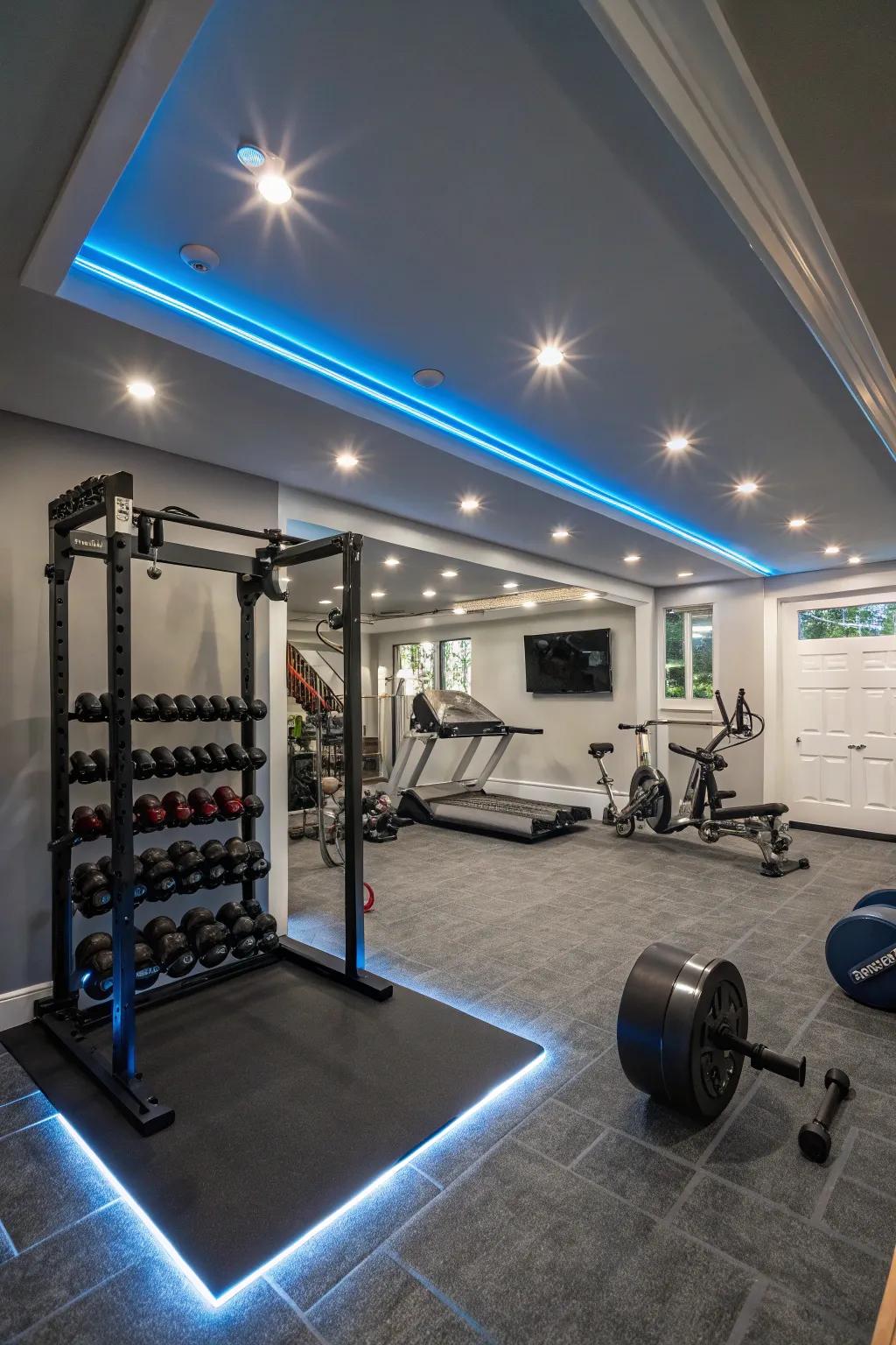 Good lighting can change the mood of your gym.