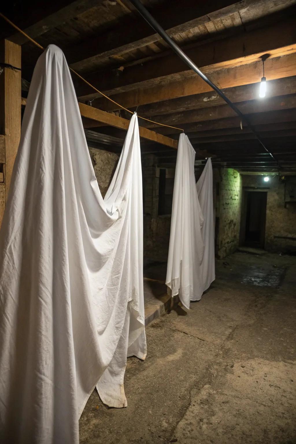 Simple DIY ghosts will give a spooky vibe to your party.