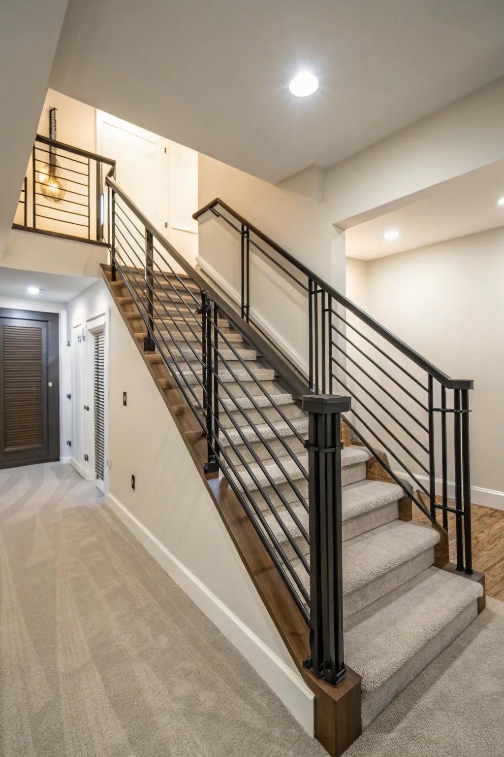 Open railings preserve visual lines and enrich contemporary beauty.