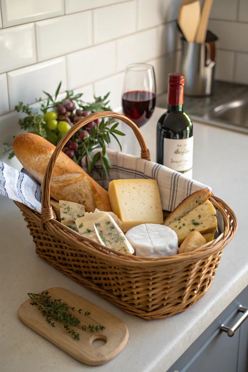 Elevate culinary experiences with gourmet kitchen baskets.