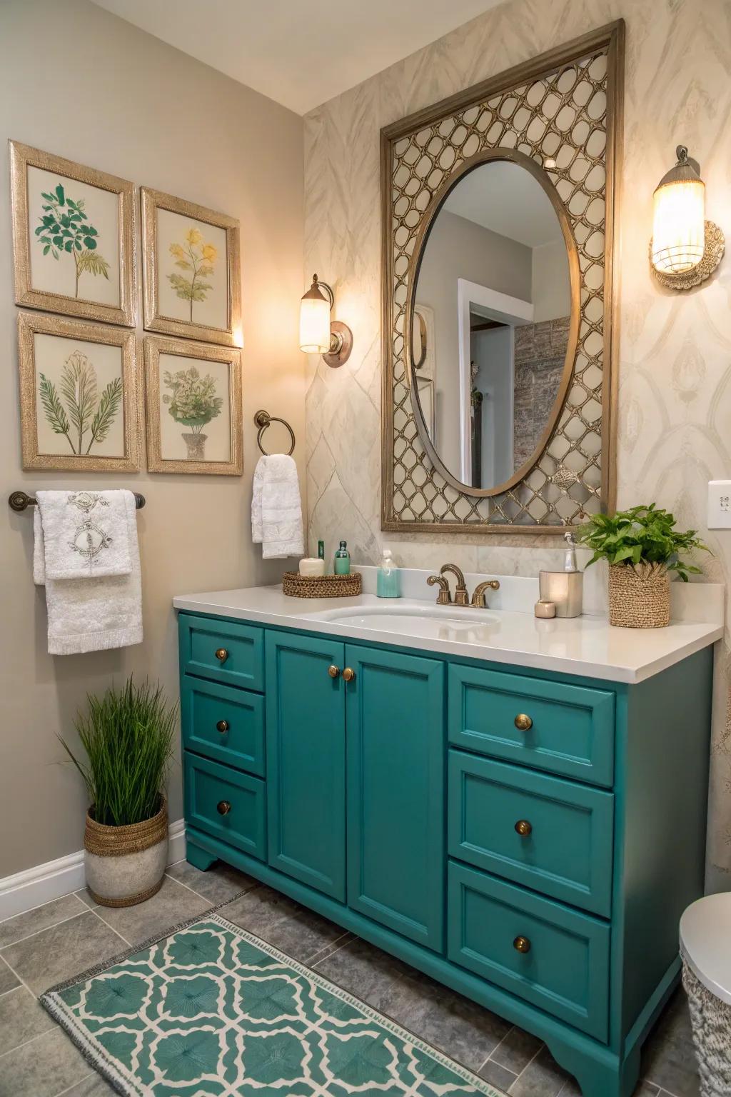 A burst of color can redefine your bathroom's visual identity.