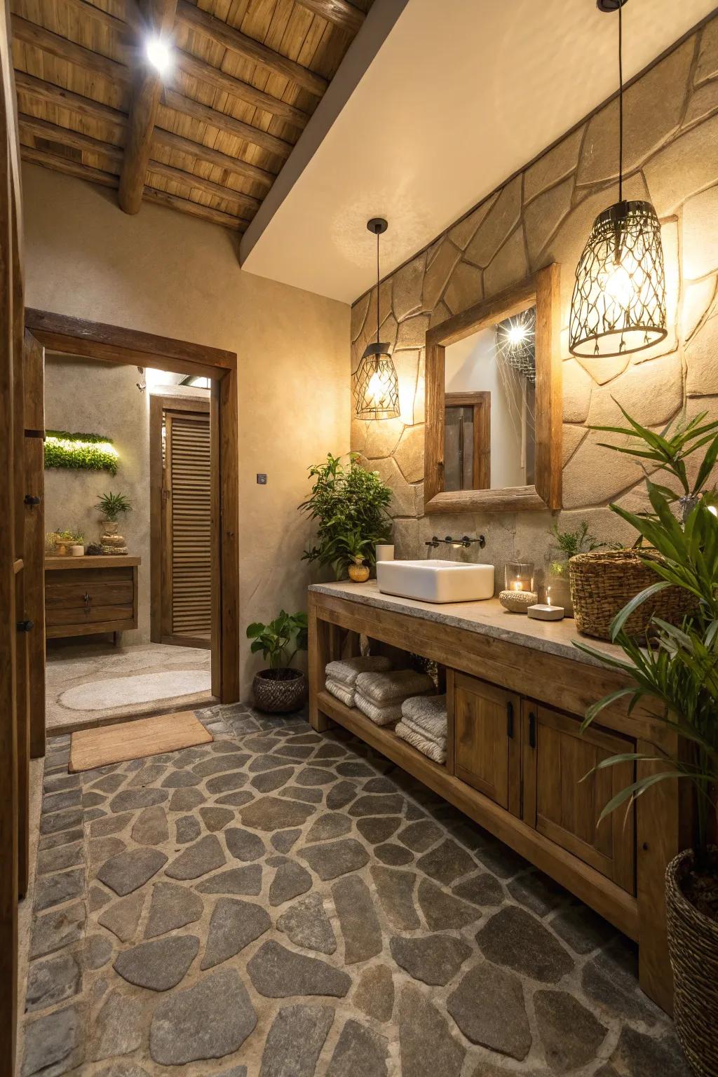 Connect with nature through nature-inspired stone effects.